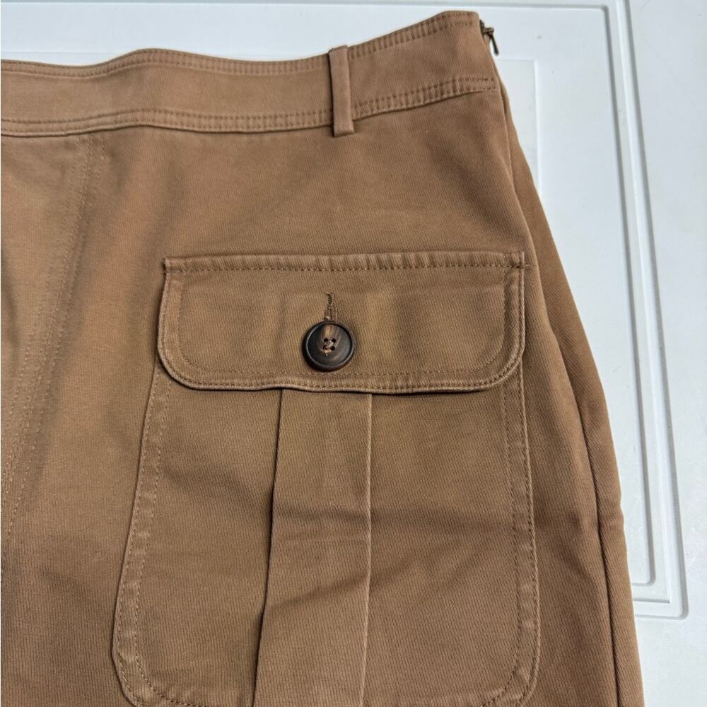 Boden Womens Sz 6L Brown Cotton Pencil Skirt Zip Button Cargo Utility Preppy - Picture 2 of 8